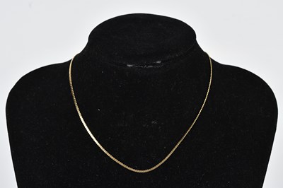 Lot 346 - A 9ct yellow gold fine link necklace, length...