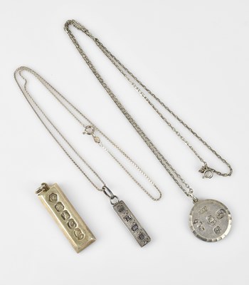 Lot 643 - Three hallmarked silver ingots, two examples...