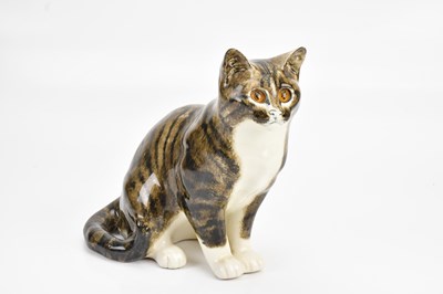 Lot 1456 - WINSTANLEY; a figure of seated cat, height 27cm.