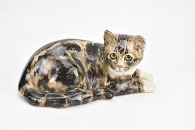 Lot 1457 - WINSTANLEY; a figure of cat lying down, length...