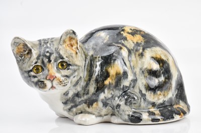 Lot 1459 - WINSTANLEY; a figure of seated cat, length...