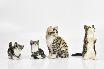 Lot 1460 - WINSTANLEY; a group of four cats, height of...