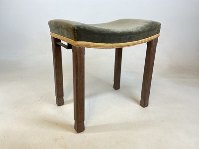 Lot 687 - A George VI limed oak Coronation stool with...
