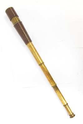 Lot 705 - A Victorian brass four draw telescope with...