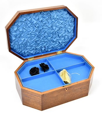 Lot 361 - A George III mahogany octagonal work box,...