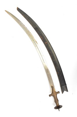 Lot 628 - A vintage Indian tulwar sword with steel hilt...