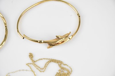 Lot 37 - A selection of yellow metal jewellery, testing...
