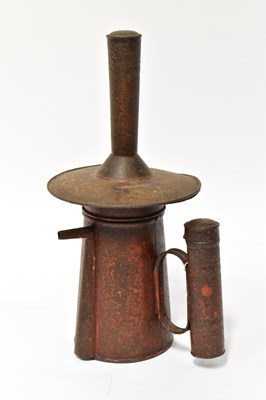 Lot 496 - A Dutch red metal ships stakelpot, height 34cm.