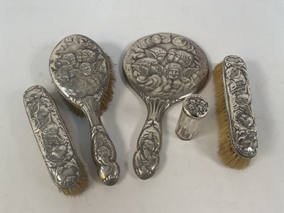 Lot 539 - An Edwardian hallmarked silver dressing table...