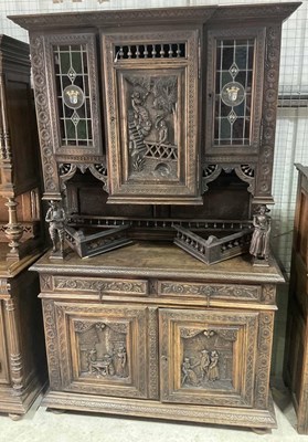 Lot 621 - A late 19th century French carved oak Henri II...