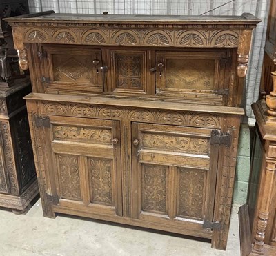 Lot 632 - A late 19th century Victorian carved oak court...