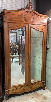 Lot 630 - A French Louis XV Revival walnut armoire,...
