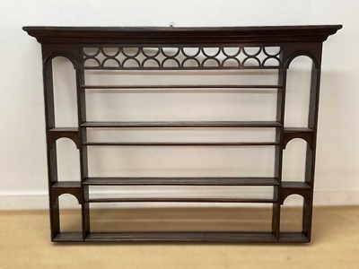 Lot 672 - An Edwardian mahogany rectangular hanging...