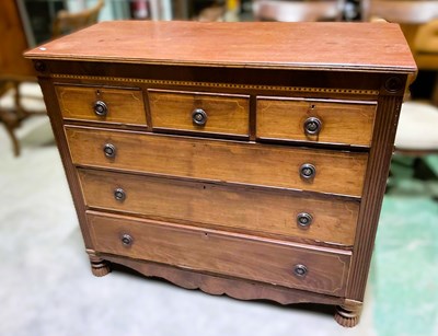 Lot 669 - A late Victorian mahogany chest of drawers...