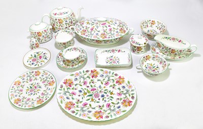 Lot 1292 - MINTON; a 'Haddon Hall' pattern dinner set, to...