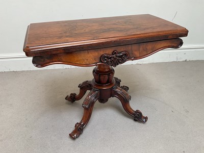 Lot 1200 - A William IV rosewood card table, height 73cm,...