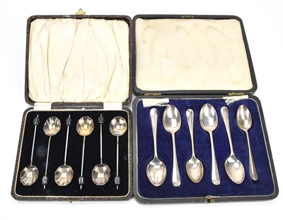 Lot 288 - Six asssorted hallmarked silver tea spoons,...