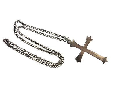 Lot 941 - A large 925 silver cross pendant, length 7.8cm,...