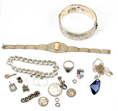 Lot 601 - A collection of silver jewellery comprising of...