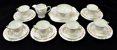 Lot 1408 - SHELLEY; a part tea service, comprising six...
