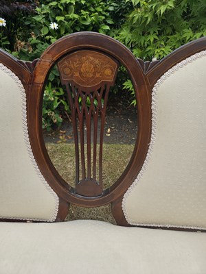 Lot 48 - An Edwardian two-seater sofa with pierced...