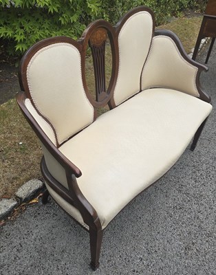 Lot 48 - An Edwardian two-seater sofa with pierced...