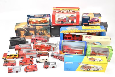 Lot 1802 - A collection of diecast fire trucks including...