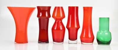 Lot 237 - TAMARA ALADIN FOR RIIHIMAKI; a red art glass...