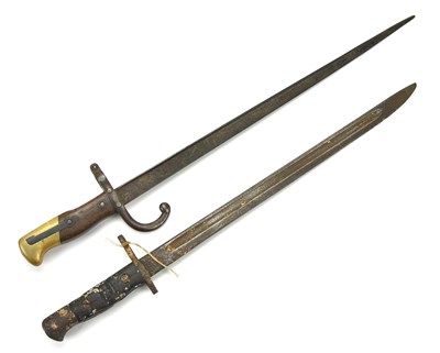 Lot 1106 - A French model 1864 Gras bayonet, length of...