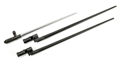 Lot 1102 - Two M1891/30 rifle spike bayonets, length of...