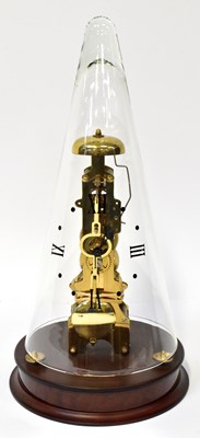 Lot 78 - FRANZ HERMLE LEYTON; a brass skeleton mantel...