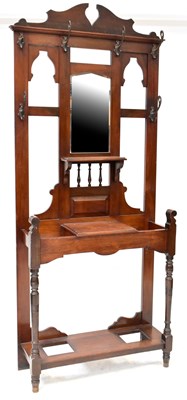 Lot 34 - An Edwardian mahogany hall stand with central...