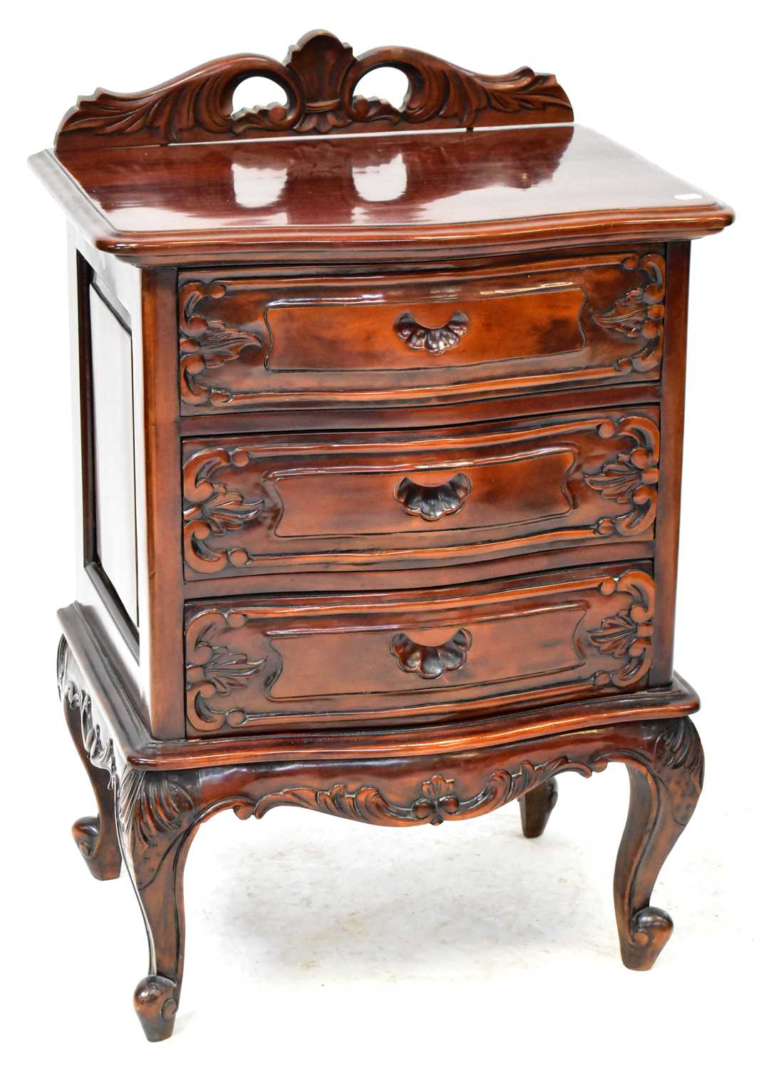 Lot 42 - A reproduction mahogany set of three...