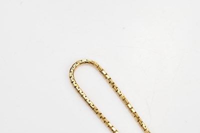 Lot 33 - A 9ct yellow gold box link bracelet, length...