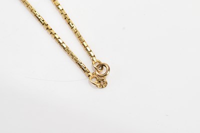 Lot 33 - A 9ct yellow gold box link bracelet, length...