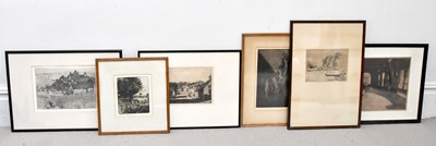 Lot 1765 - HENRY BUTLER; etching, country scene, signed...