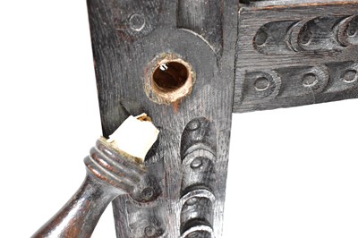 Lot 35 - A Victorian carved oak hall stand, the top...