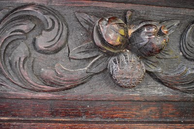 Lot 35 - A Victorian carved oak hall stand, the top...