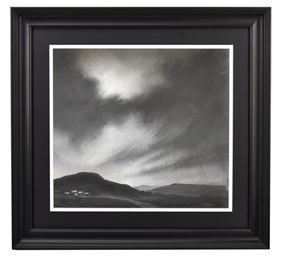 Lot 69 - TREVOR GRIMSHAW (1947-2001); gouache, 'Hills',...