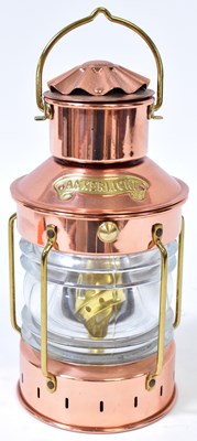Lot 513 - A reproduction copper ship's lantern with...