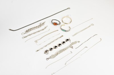 Lot 609 - A collection of hallmarked and sterling silver...