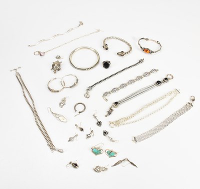 Lot 607 - A collection of hallmarked and sterling silver...
