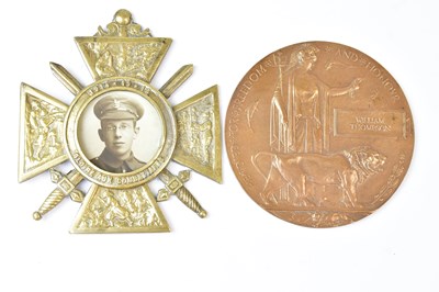 Lot 693 - A WWI memorial plaque for Rifleman William...