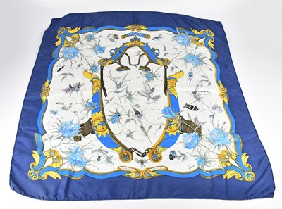 Lot 1261 - HERMÈS; a blue, cream and gold original 1968...