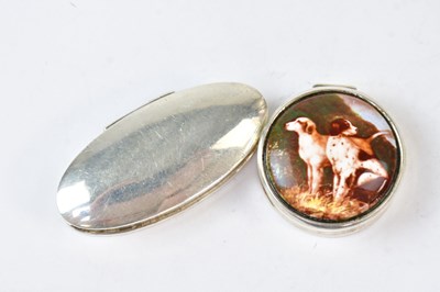 Lot 799 - Two vintage silver pill boxes, one with...