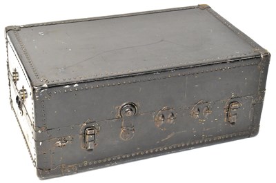 Lot 540 - A vintage black painted metal steamer/travel...