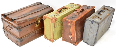 Lot 550 - Three vintage suitcases, comprising a leather...