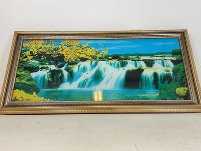 Lot 469 - A panoramic waterfall light in a frame.