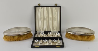 Lot 1241 - A cased set of six George V hallmarked silver...