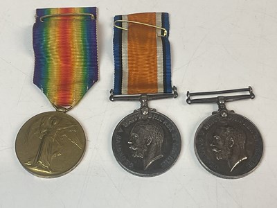 Lot 105 - Three WWI medals, comprising two British War...